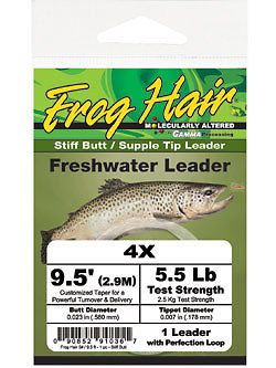 Frog Hair 7.5ft Stiff Butt Supple Tip Tapered Leader - Fly Fishing