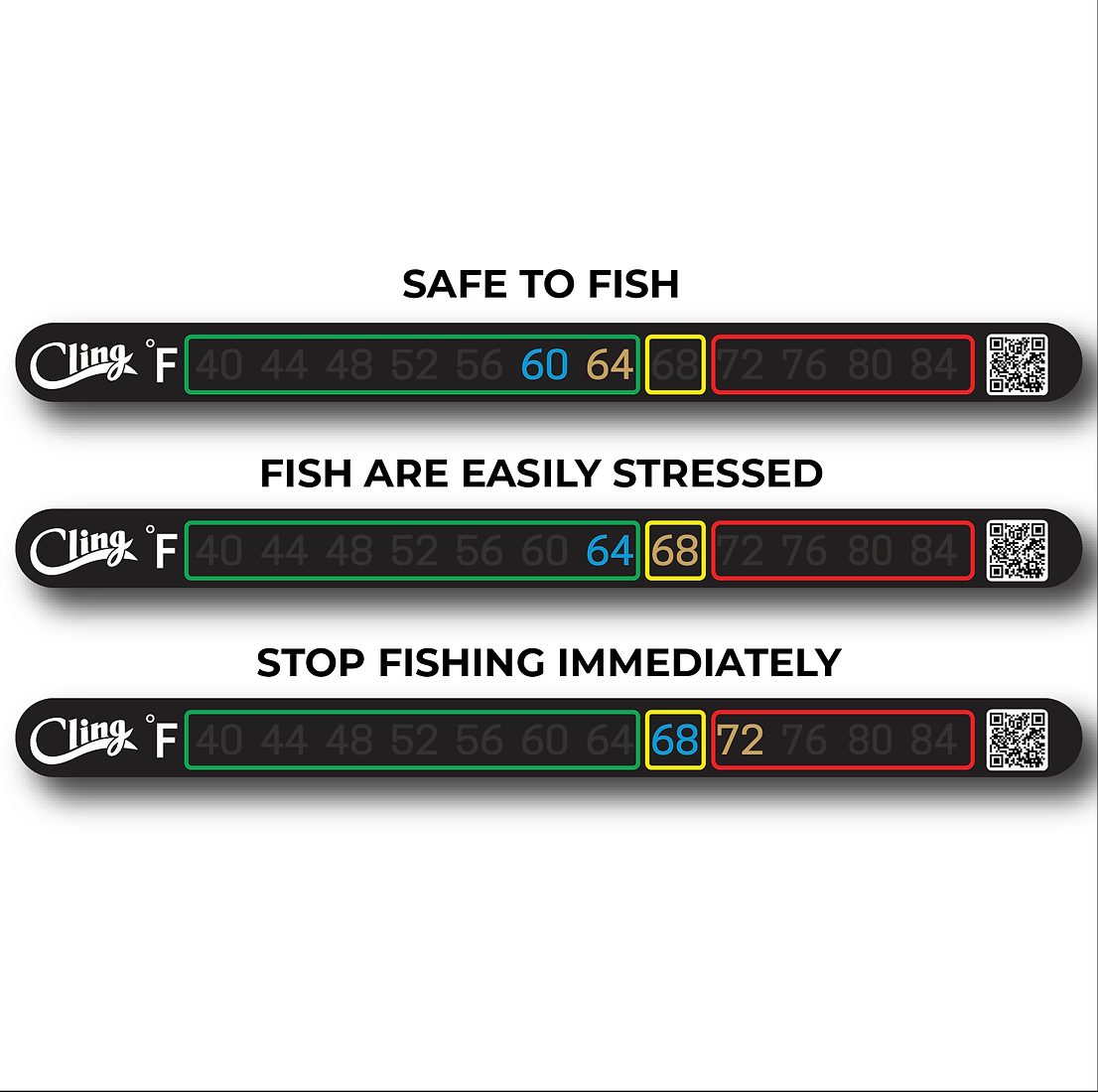 Cling Fishing Temperature Tape - Stick on thermometer