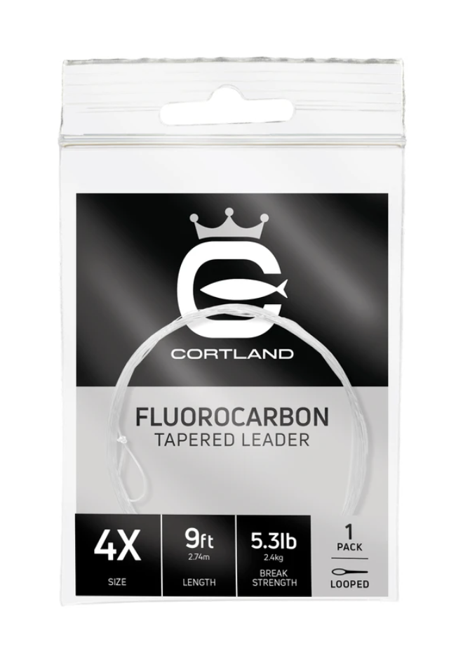 Cortland 9ft Clear Fluorocarbon Tapered Leader 1pk