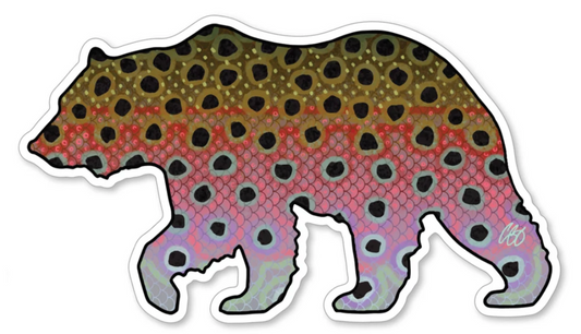 Casey Underwood Bear Rainbow Decal Sticker