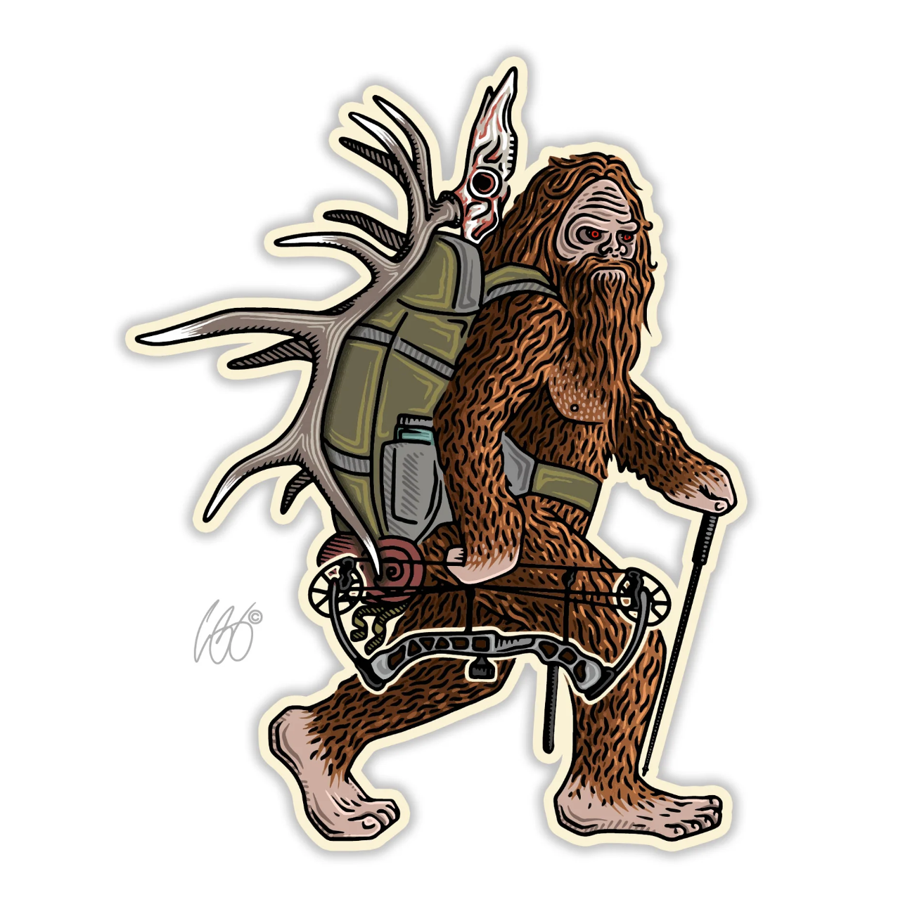 Casey Underwood Bow Squatch Decal Sticker