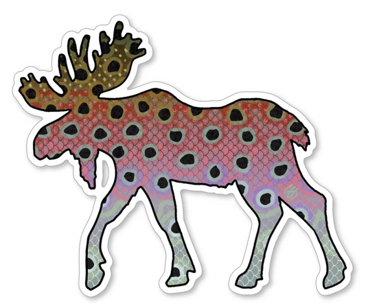 Casey Underwood Moose Rainbow Trout Decal Sticker