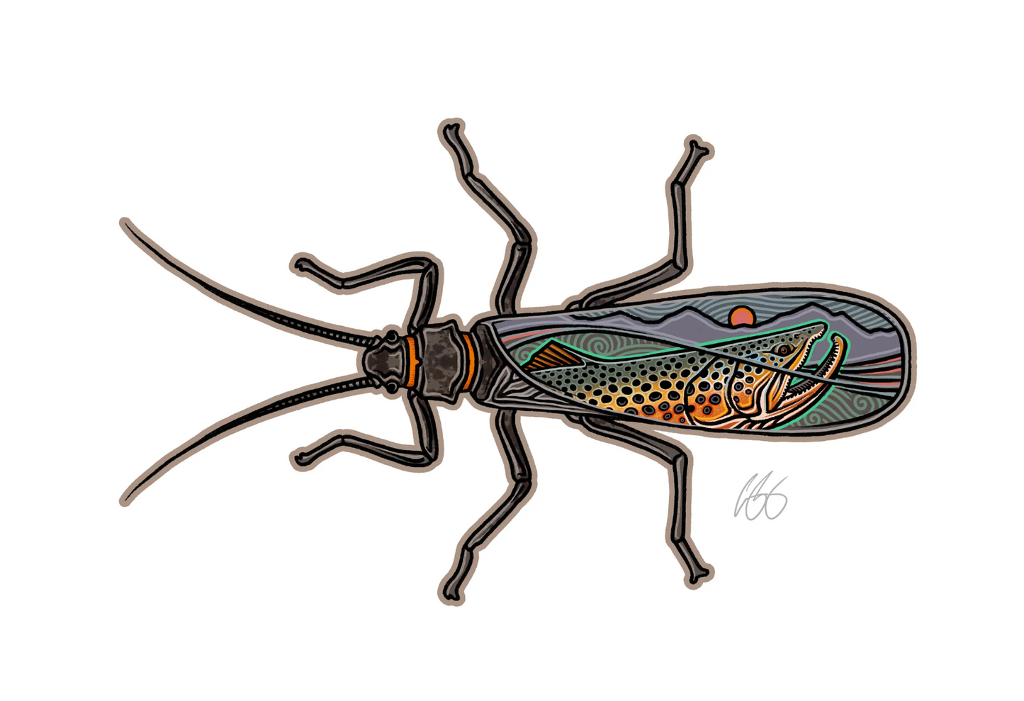 Casey Underwood Salmonfly-Scape Decal Sticker