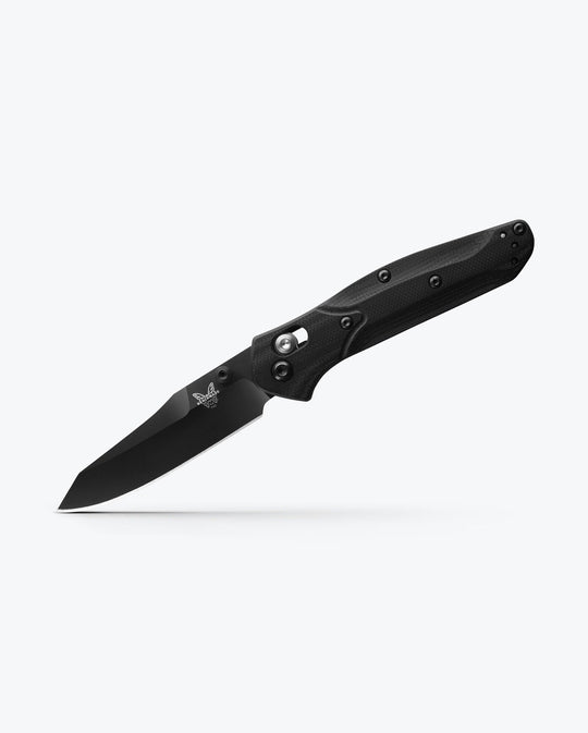 Benchmade 945BK-1 Mini Osborne black and blue G10, open