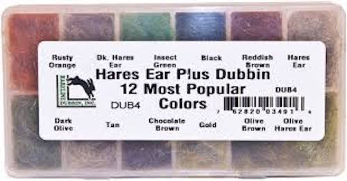 Hareline Hares Ear Plus Dubbin Dispenser 12 Popular Colors