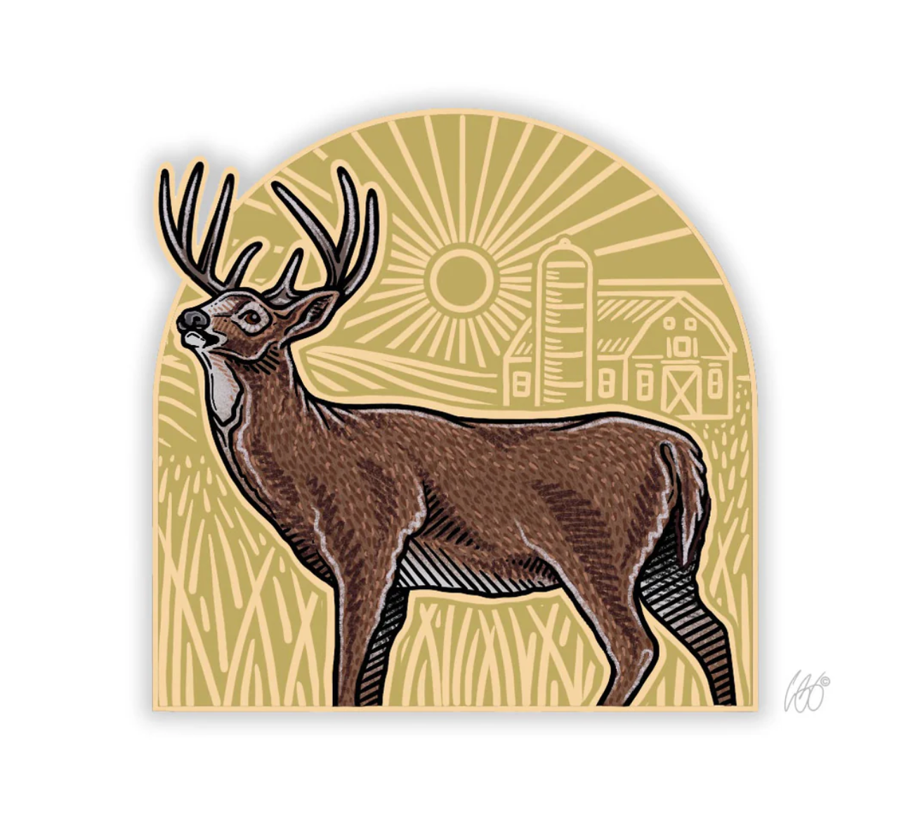 Casey Underwood Whitetail Arch Decal Sticker