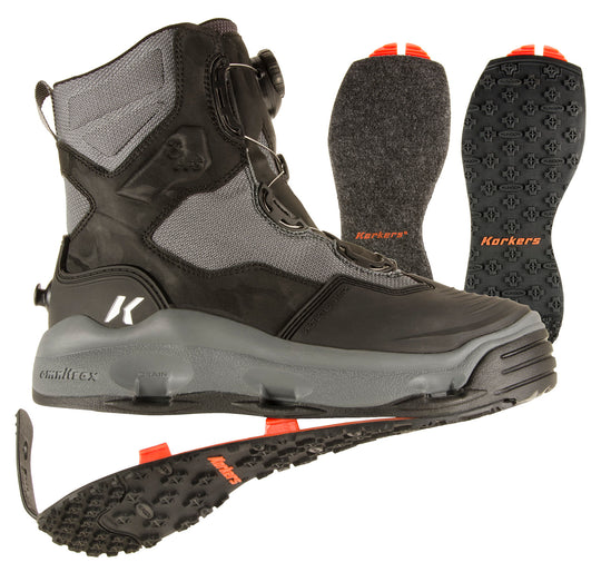 Korkers Women's Darkhorse Wading Boot Kling-On & Black Felt Soles