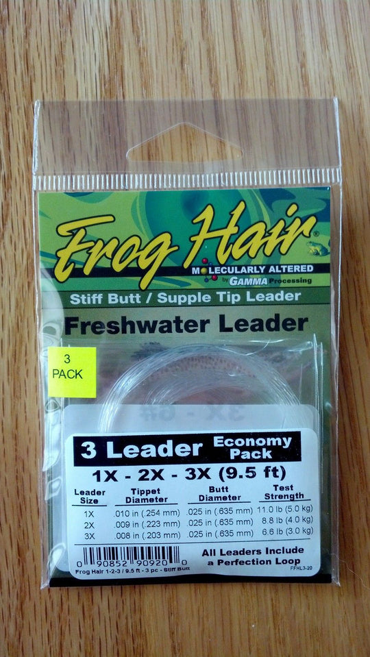 Frog Hair Tapered Leader Economy Pack 9.5' - Stiff Butt/Supple Tip