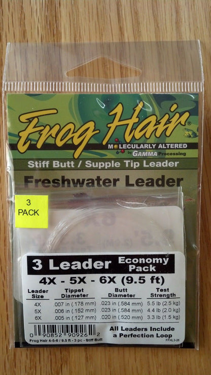 Frog Hair Tapered Leader Economy Pack 9.5' - Stiff Butt/Supple Tip