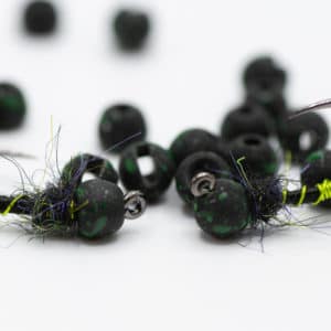 Firehole Slotted Speckled Tungsten Beads - Midnight Green