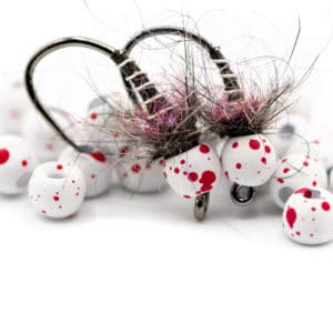 Firehole Round Speckled Tungsten Beads - Peppermint