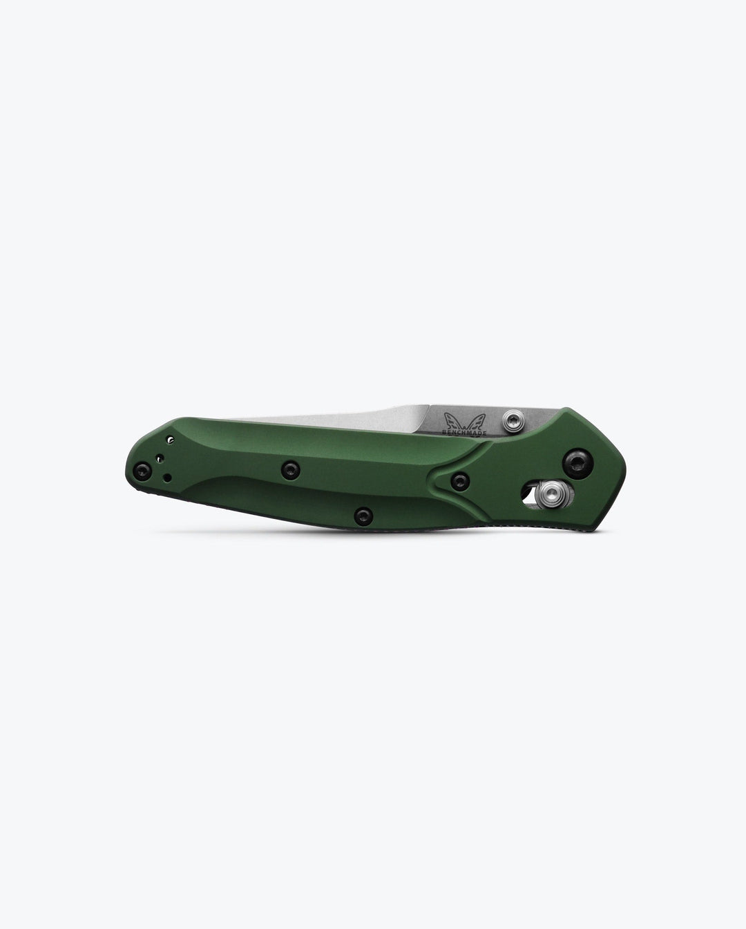 Benchmade 940 Osborne green aluminum, closed side profile