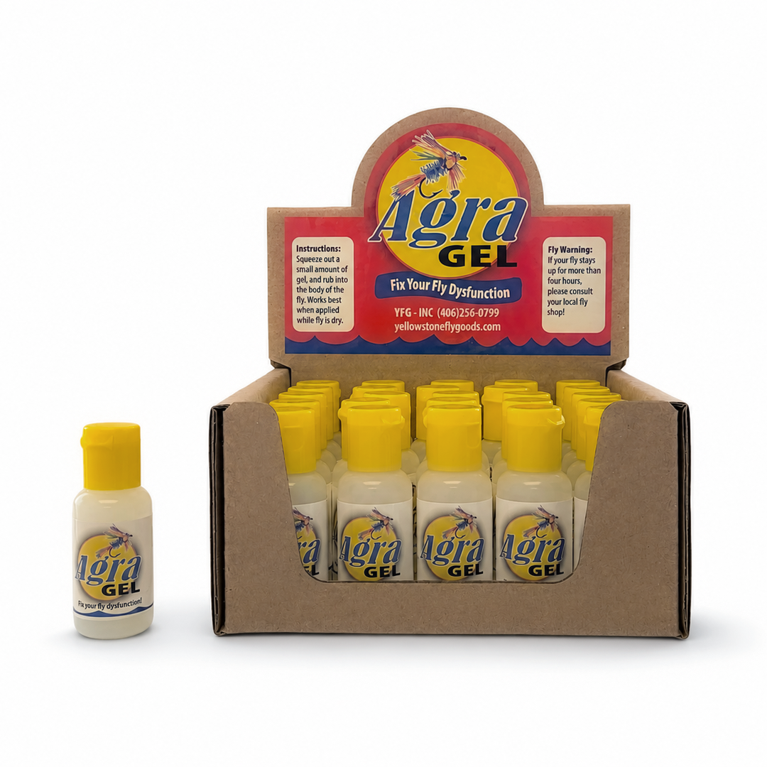 Yellowstone Fly Goods Fly Agra Gel Floatant bottle and display box