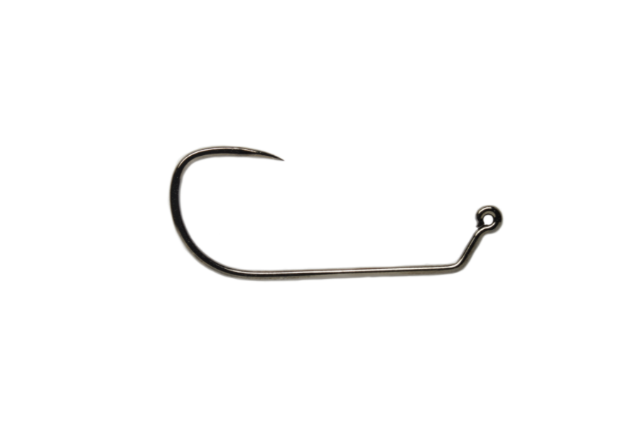 Fulling Mill Jig Force Long Black Nickel Barbless hook