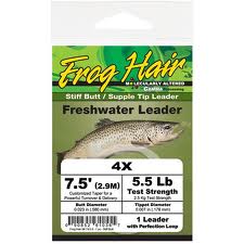 Frog Hair 7.5ft Stiff Butt Supple Tip Tapered Leader - Fly Fishing