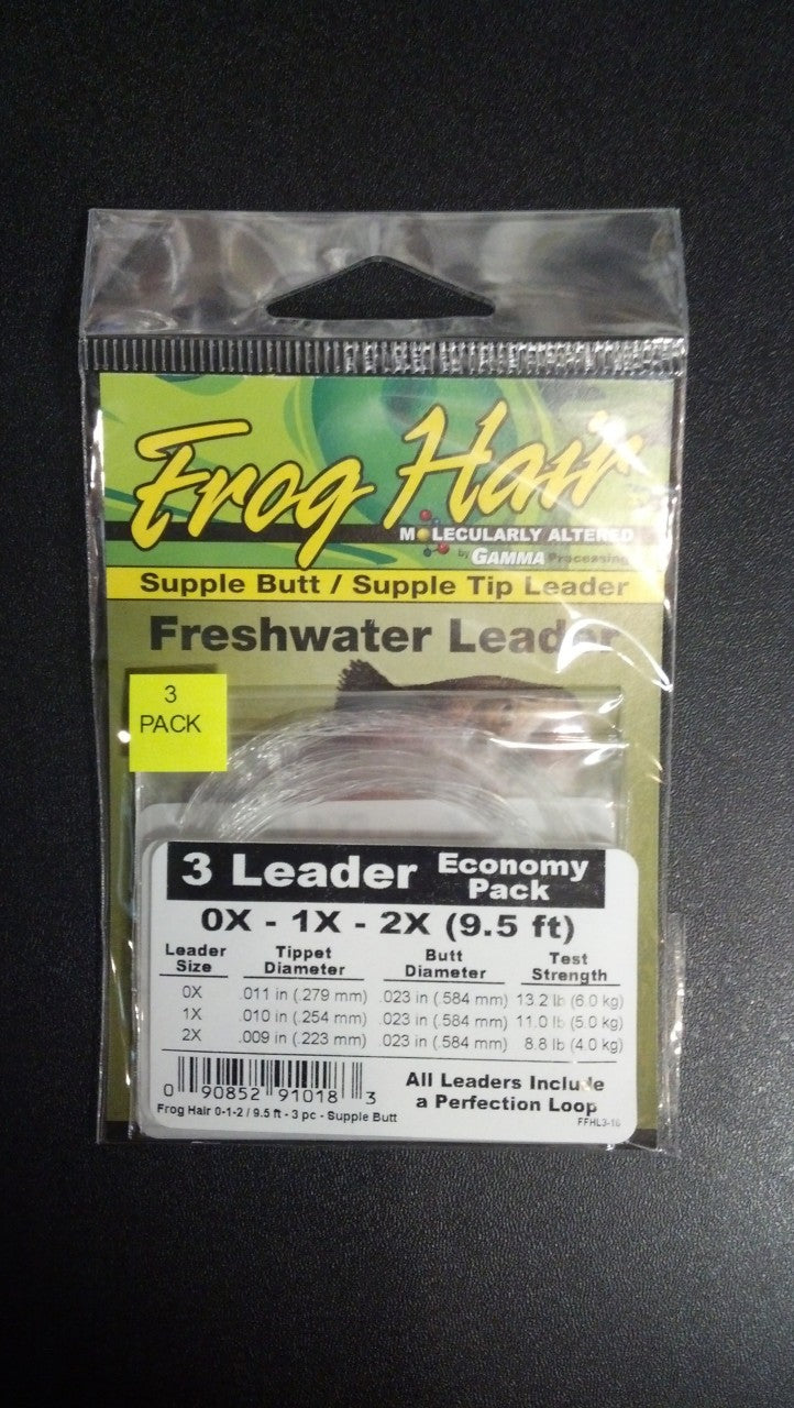 Frog Hair Tapered Leader Economy Pack 9.5' Supple Butt/Supple Tip