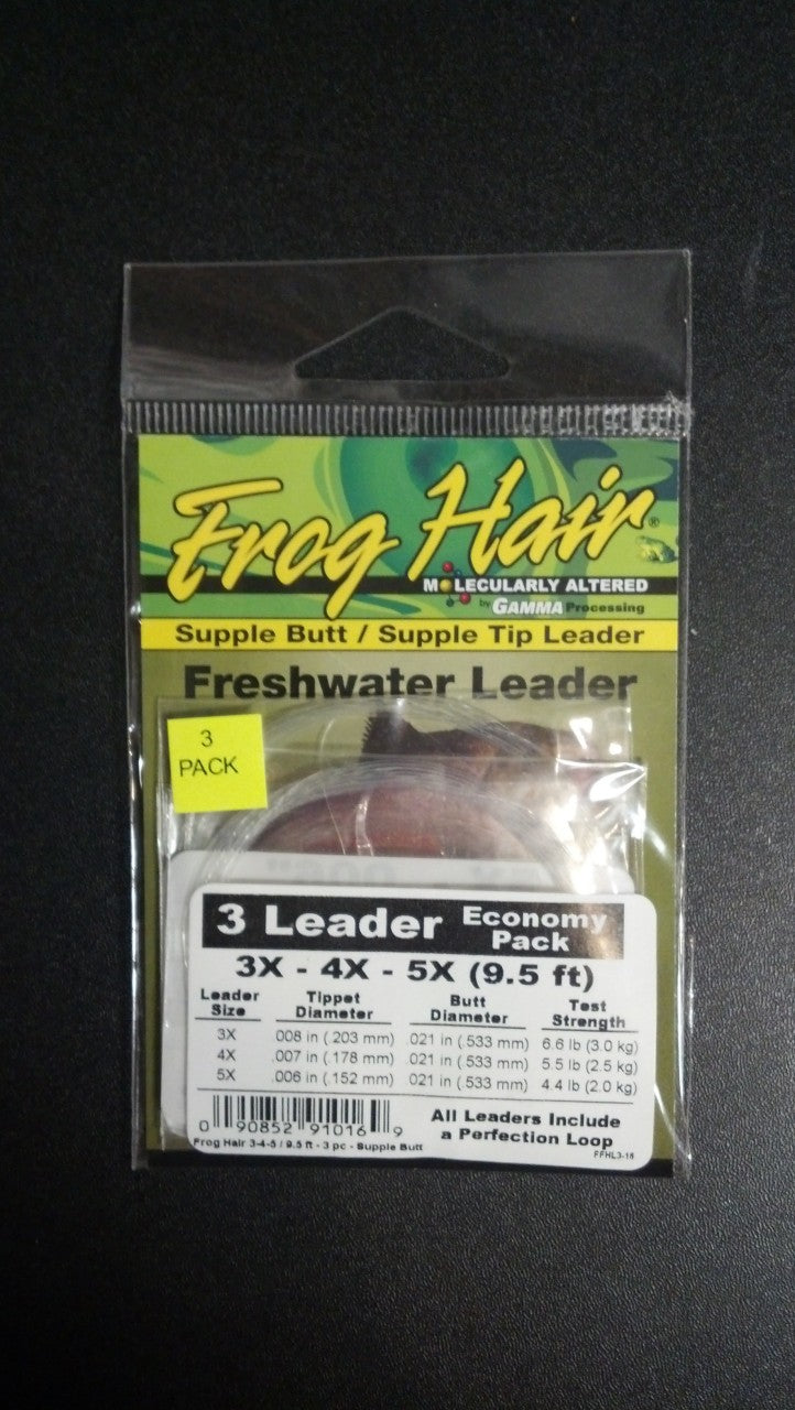 Frog Hair Tapered Leader Economy Pack 9.5' Supple Butt/Supple Tip