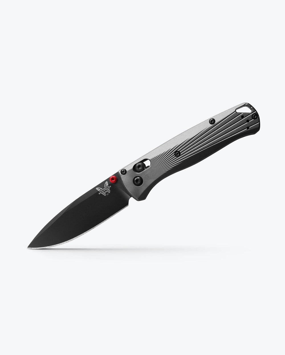 Benchmade Bugout 535BK-4 Gray aluminum with sunburst milling, open