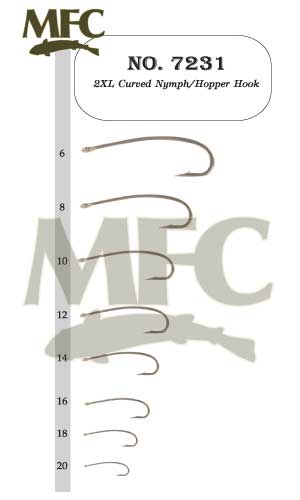 Montana Fly Company 2XL Curved Nymph/Hopper Hook 7231 - 100 Pack