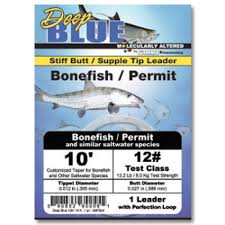 Frog Hair Deep Blue Tapered Leader - Bonefish / Permit 10'
