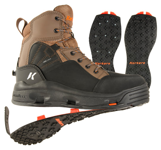 Korkers Buckskin Wading Boot Kling-On & Studded Kling-On Soles