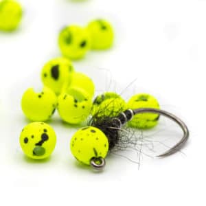 Firehole Slotted Speckled Tungsten Beads - Lighting Bug