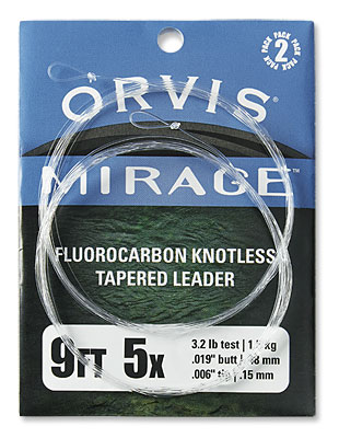 Orvis Mirage Fluorocarbon Knotless Tapered 9' Leader 2 Pack