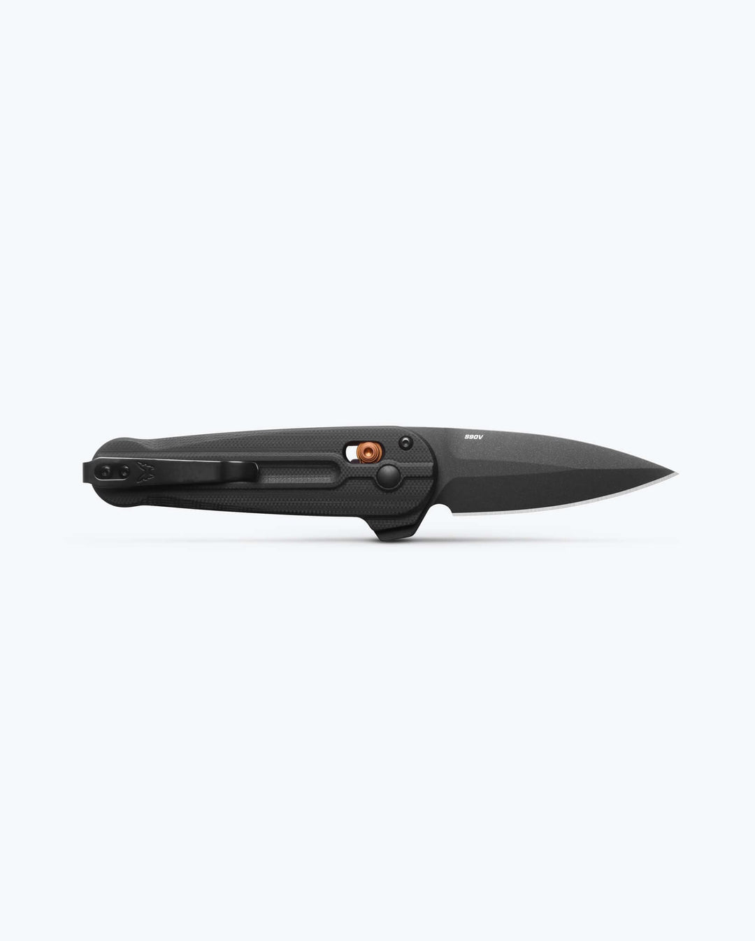 Benchmade 491BK-02 Lowden black G10, opened back view