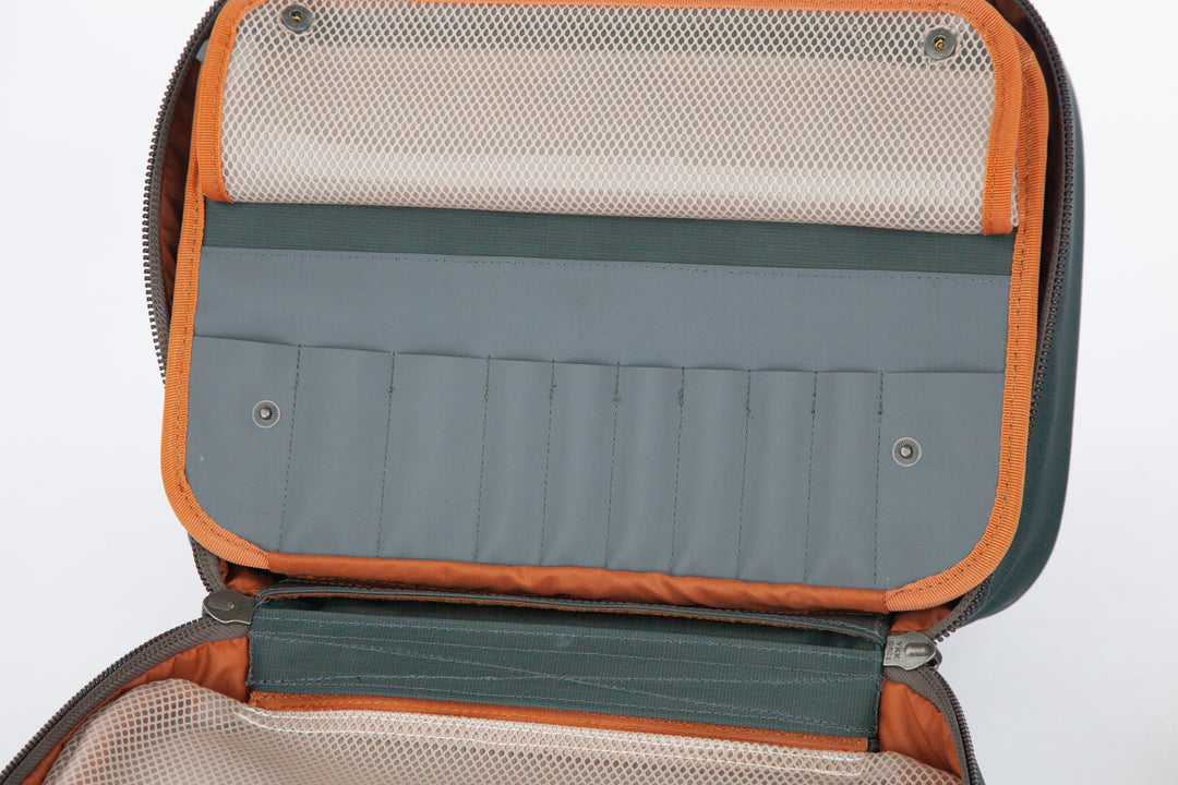 Fishpond Backwater Fly Tying Kit loaded with fly tying materials