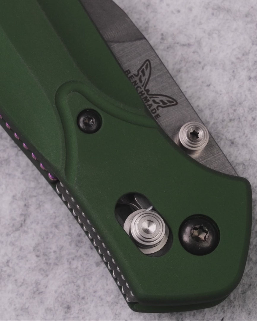 Benchmade Osborne Green Aluminum | S30V | Reverse Tanto