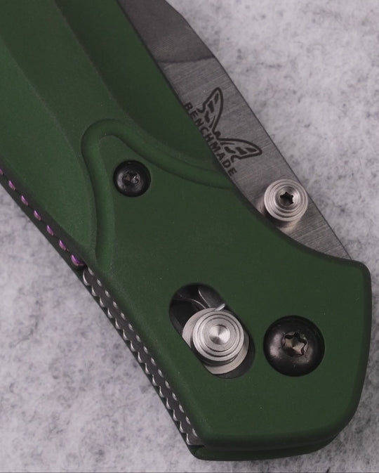 Benchmade Osborne Green Aluminum | S30V | Reverse Tanto