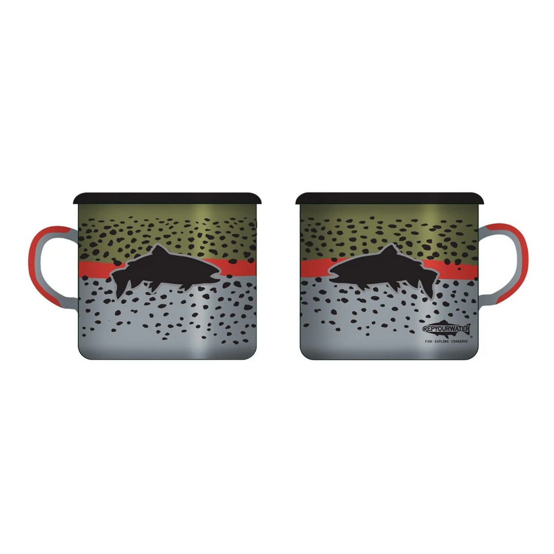 Rep Your Water - Enamel Camp Mug - Rainbow Flank