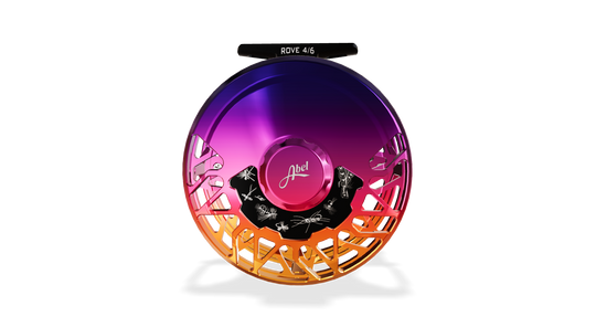 Abel Rove Fly Reel Ported - Sunset Fade - Sunset Fade Knob - 4/6 WT with Ebony Handle