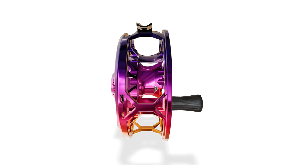 Abel Rove Fly Reel Ported - Sunset Fade - Sunset Fade Knob - 4/6 WT with Ebony Handle