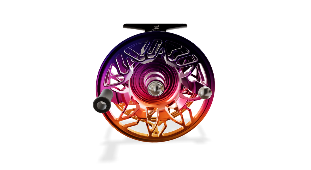 Abel Rove Fly Reel Ported - Sunset Fade - Sunset Fade Knob - 4/6 WT with Ebony Handle