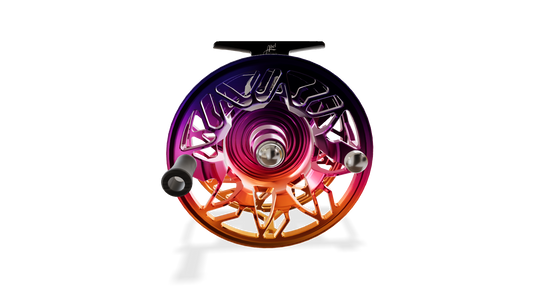 Abel Rove Fly Reel Ported - Sunset Fade - Sunset Fade Knob - 4/6 WT with Ebony Handle