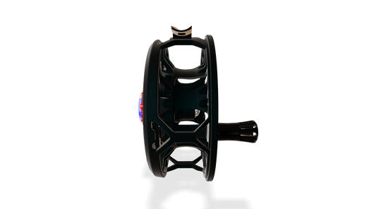 Abel Rove Fly Reel Solid - Satin Black - Grateful Dead Lighting Bolt Knob - 5/7 WT with Black Handle