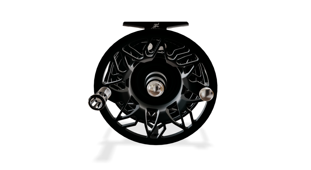 Abel Rove Fly Reel Solid - Satin Black - Grateful Dead Lighting Bolt Knob - 5/7 WT with Black Handle