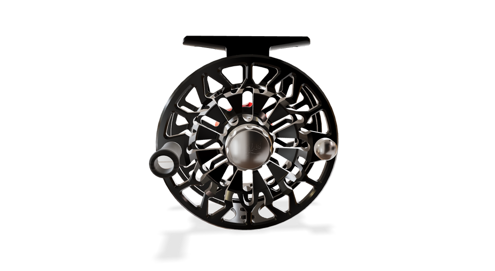 Abel SDF Fly Reel Ported - Basic Black - Grateful Dead Bolt 4/5 WT with Ebony Handle