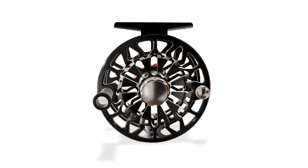 Abel SDF Fly Reel Ported - Basic Black - Grateful Dead Bolt 4/5 WT with Ebony Handle
