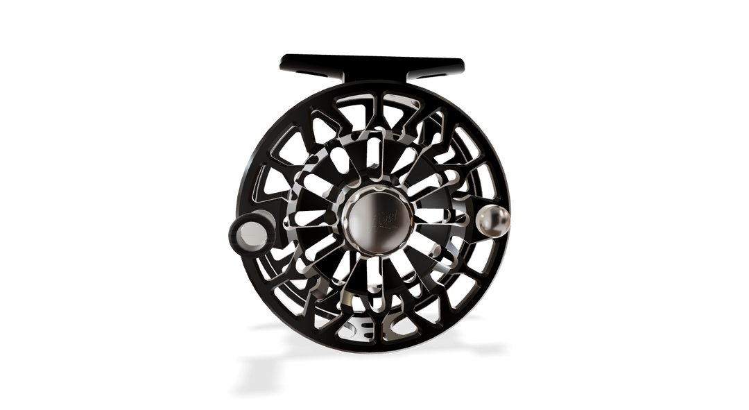 Abel SDF Fly Reel Ported - Basic Black - 5/6 WT with Ebony Handle