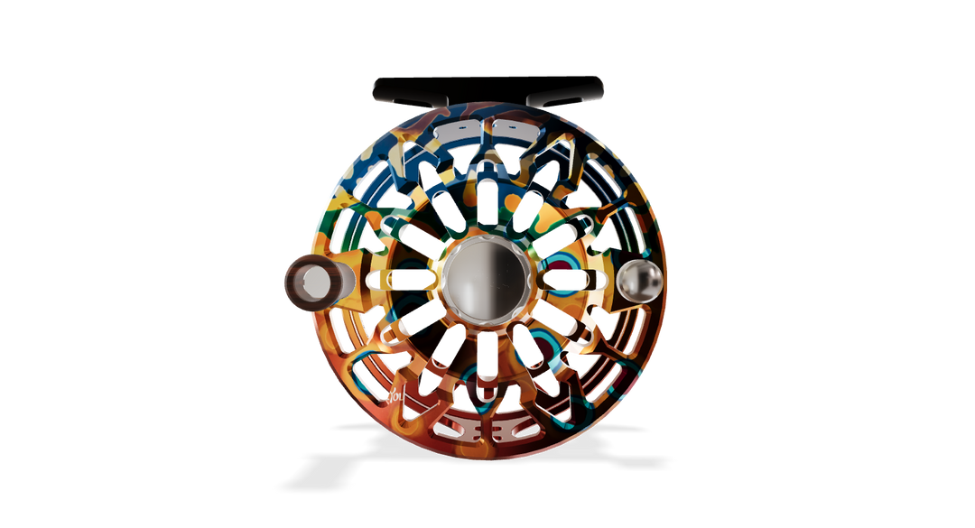Abel SDF Fly Reel Ported - De Young Brook Flank - Brook Flank Knob 4/5 WT with Rosewood Handle