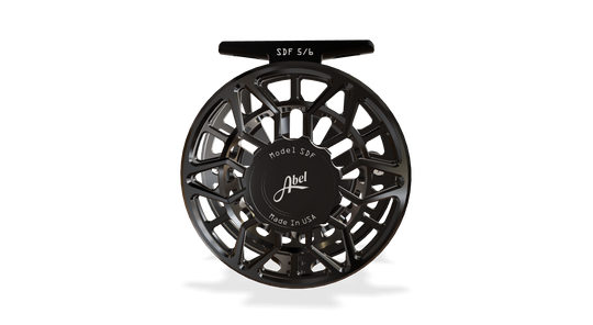Abel SDF Fly Reel Ported - Basic Black - 5/6 WT with Ebony Handle