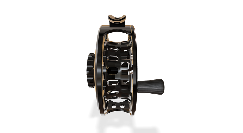 Abel SDF Fly Reel Solid - Black - Black Knob - 4/5 WT w/ Ebony Handle