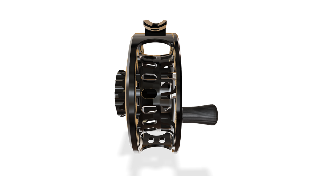 Abel SDF Fly Reel Solid - Black - Black Knob - 4/5 WT w/ Ebony Handle
