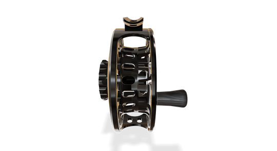 Abel SDF Fly Reel Solid - Black - Black Knob - 4/5 WT w/ Ebony Handle