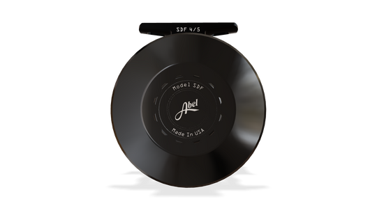Abel SDF Fly Reel Solid - Black - Black Knob - 4/5 WT w/ Ebony Handle