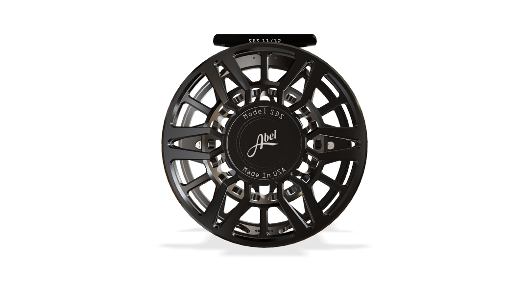 Abel SDS 11/12 Fly Reel - Ported, Black/Black