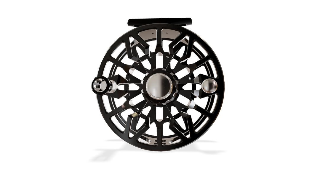 Abel SDS 11/12 Fly Reel - Ported, Black/Black