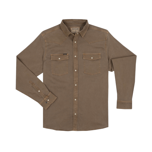 Poncho Outdoors The Cotulla Men's Long Sleeve Shirt - Brown